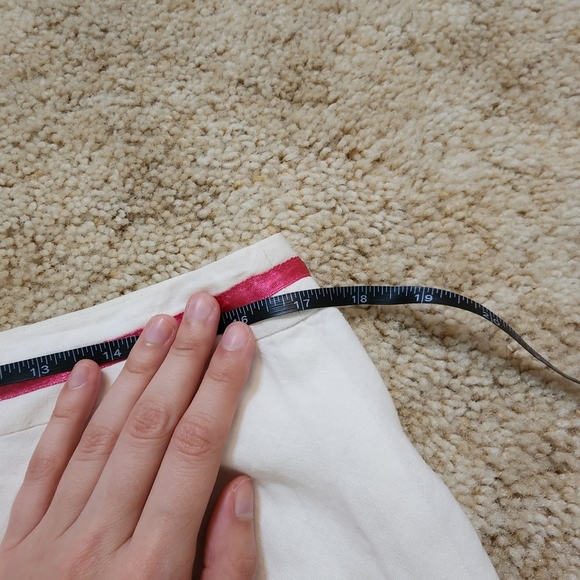 Vintage White A-Line Skirt with Pink Floral Embroidery - Picture 8 of 8